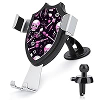 Cool Goth Skulls Phone Holder Mount for Car Windshield Dashboard Air Vent Fit for Most Cell Phones