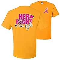 Her Fight is Our Fight Breast Cancer Awareness Front&Back Mens T-Shirts