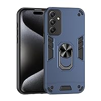 Compatible with Samsung Galaxy M34 5G/F34 Phone Case with Kickstand & Shockproof Military Grade Drop Proof Protection Rugged Protective Cover PC Matte Textured Sturdy Bumper Cases (Color : Blue)