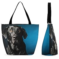Handbag Women Black Labrador Dog Tote Bag Girls Shoulder Bag Large Capacity Shopping Bag 28.5x18x32.5cm