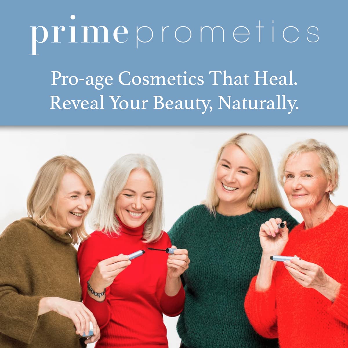 Prime Prometics PrimeLash Mascara for Older Women – Volumizing, Incredible Length in 2 Coats – Long-Stay, Zero Clumps, Hypoallergenic (Black)