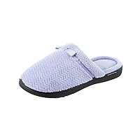 isotoner Women's Chevron Slip on Clog Slippers with Moisture Wicking for Indoor/Outdoor Comfort and Arch Support
