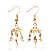 Percy Jackson Harpoon Earrings with Jewelry Box,Percy Jackson Earrings for Women,Girls (Golden)