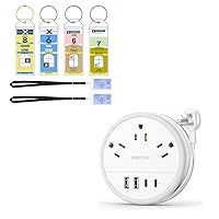 NTONPOWER Cruise Luggage Tags Flat Plug Extension Cord, 2 USB C Travel Power Strip Flat Extension Cord 4ft, Portable Power Strip Mountable for Travel Cruise Ship Essentials Home Dorm Room