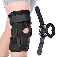 BraceAbility Plus Size ROM Knee Brace - Adjustable Hinged Support Wrap for Men and Women, Large Thighs, Walking Pain, Osteoarthritis, Post-Surgery Recovery, Torn ACL or PCL (5XL)