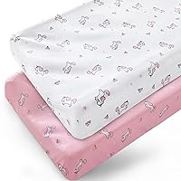 Changing Pad Cover for Girls 2 Pack, Comfy & Breathable Changing Table Cover for 32''x16