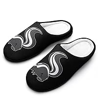 Naughty Skunk Men's Cotton Slippers Memory Foam Washable Non Skid House Shoes
