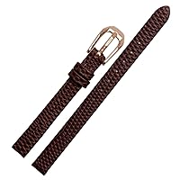 Lizard Print Cowhide Leather watchband for Ladies Replacement Watch White red Ultra-Thin Strap 6 8 10 12 14 16mm (Color : 10mm Gold Clasp, Size : 6mm)