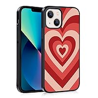 OOK Hard Case for iPhone 13 All Round Shock Absorption Protection Cover with Red Heart Design Tire Tread Anti-Skid Wireless Charging iPhone 13 Case for Girls Women