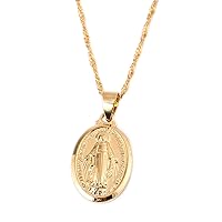 Gold Color Our Lady Women Goddess Jewelry Wholesale Cross Virgin Mary Pendant Necklaces