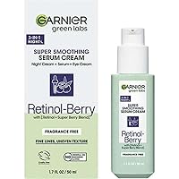 GarnierGreen Labs 3-in-1 SUPER SMOOTHING SERUM Cream, Retinol Berry 1.7 fl oz