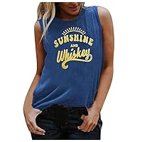 Vintage Tees for Women with Sayings Funny Graphic Tank Tops Let's Rock Summer Sleeveless T-Shirt Blouses