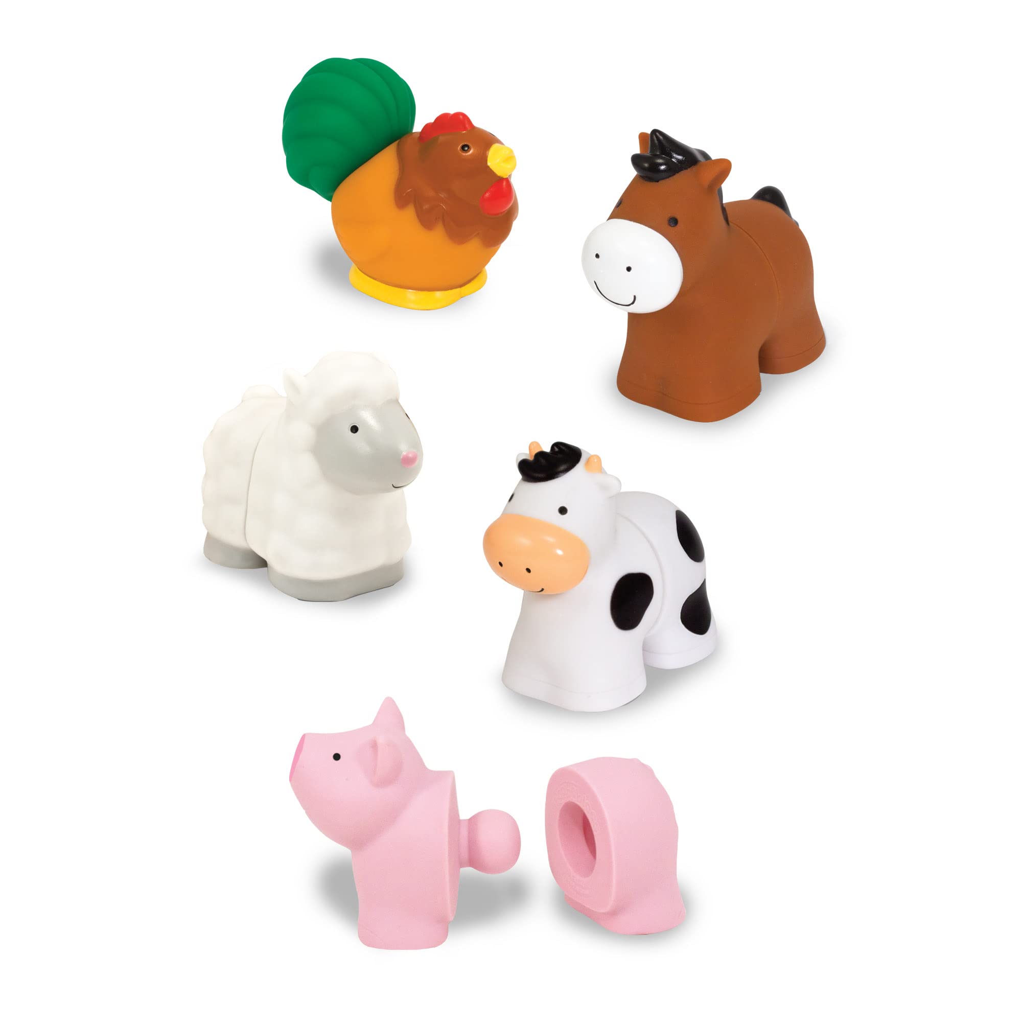 Melissa & Doug Pop Blocs Farm Animals Educational Baby Toy - 10 Linkable Pieces