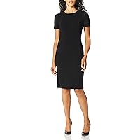 Short Sleeved Seamed Sheath Women’s Casual Dresses with Professional Flair