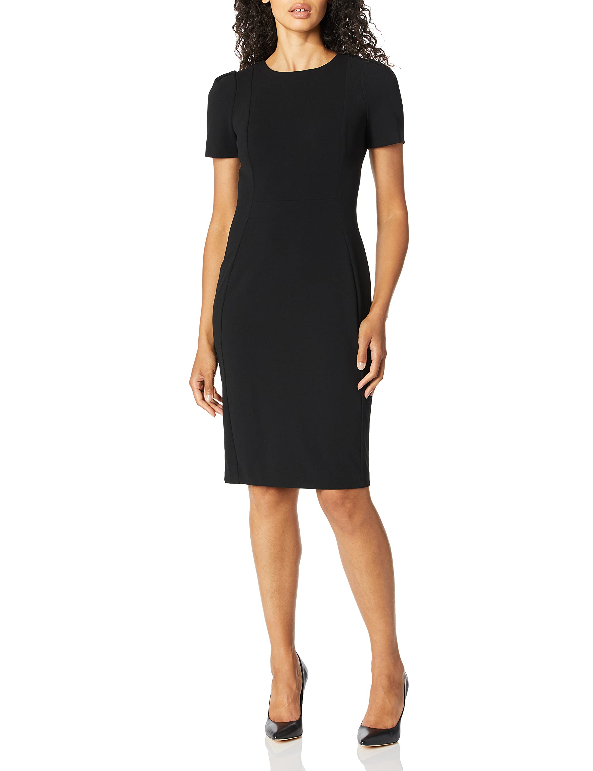 Descubrir 65+ imagen calvin klein black short sleeve dress