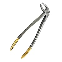 Dental Extracting Extraction Serrated Forceps Mead MD3, for Lower Bicuspid, Lower Cuspid, Lower Incisor, Lower Root, Premium Quality Gold Handle, Stainless Steel