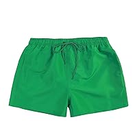 Men's Casual Shorts Elastic Waist Drawstring Summer Beach Shorts Sport Surf Shorts Solid Swim Trunks with Pockets