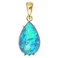 My Gold Ajanta Women's Pendant Gemstone (Without Chain) Genuine Yellow Gold 333/585 Gold (8/14 Carat) with Opal Triplette Drops Women's Pendant