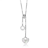 Women's Pendant Titanium Steel Necklace Heart-shaped White Shell Rome Circle Clavicular Chain