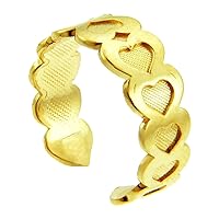 Fancy Heart Yellow Gold Toe Ring - Gold Purity:: 14K