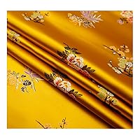 GOONSDS Brocade Silk Fabric Satin Flower Fabrics for Sewing Material for DIY Dress Fabric Wedding Costume,K