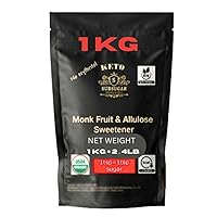 Buy Monk Fruit Allulose Sweetener 2.4 Pound Get a FREE Monkfruit Erythritol Sugar Substitute powder