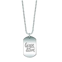 Carpe Diem Custom Engraved Pendant Charm with Necklace Keychain Jewelry or Bags