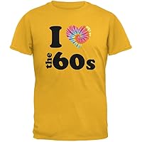 Old Glory I Heart The 60s Gold Adult T-Shirt - Small