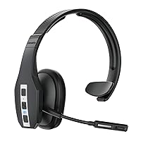 Conambo JBT600 Bluetooth Headset V5.1, Trucker Bluetooth Headset with Three Mic Noise Cancelling & Mute Button, Improved Comfort Wireless Headset 35Hrs Talktime for Cellphone Trucker Home Office