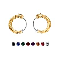 COPPERTIST.WU Ouroboros Earrings Snake Huggie Hoop Earrings 10.7mm Small Hoop Silver Earrings Hypoallergenic Earrings Jewelry Gifts for Men Women Girls