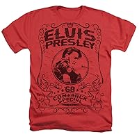 Elvis Presley 68 Comeback Special Rock N Roll, Unisex Adult Sublimated Heather T Shirt Red