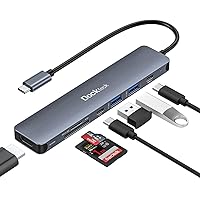 USB C Hub, dockteck 7 in 1 Multiport USB C Adapter with 4K HDMI, 100W PD, 5 Gbps USB-C, 2 USB-A Data Ports, SD/TF Card Reader for MacBook Pro/Air, iPad Pro, Surface Pro, Steam Deck, XPS, HP