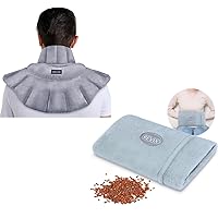 REVIX Microwavable Heating Pad for Neck Shoulders and Back, Microwave Heated Neck Wrap with Moist Heat, and Microwavable Heating Hand Muff, Moist Heated Hand Warmer Pouch with Washable Cover