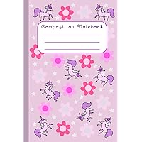 Unicorn composition notebook.: Lined school notebook with unicorns and flowers.