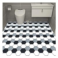 2x16.4ft Geometric Pattern Peel and Stick Vinyl Flooring, Tile Sticker Wall Decal for DIY Home Office Hotel Restaurant, 10