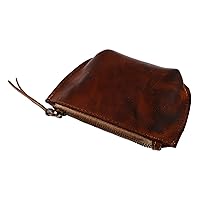 1Pc Coin Purse leather coin pouch Leather Cards Bag change wallet zip around wallets for women belt coin mens coin pouch Coins Organizer piggy bank Genuine Leather Simple man