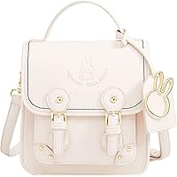 Joose Women's Handbag, Miffy, Rabbit PU Leather, Shoulder Bag, Stylish, Crossbody Rabbit, Small Bag, Button Closure, White, Khaki, Girlfriend, Gift, Celebration, Anniversary, Birthday