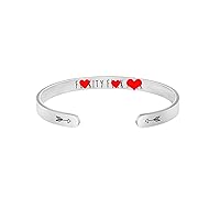 JoycuFF Inspirational Mantra Cuff Bracelets for Women Friend Encouragement Gift for Her Personalized Birthday Jewelry