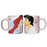 Disney Little Mermaid SAN2473 Ariel & Prince Eric Kiss Pair Mug, 10.1 fl oz (300 ml)