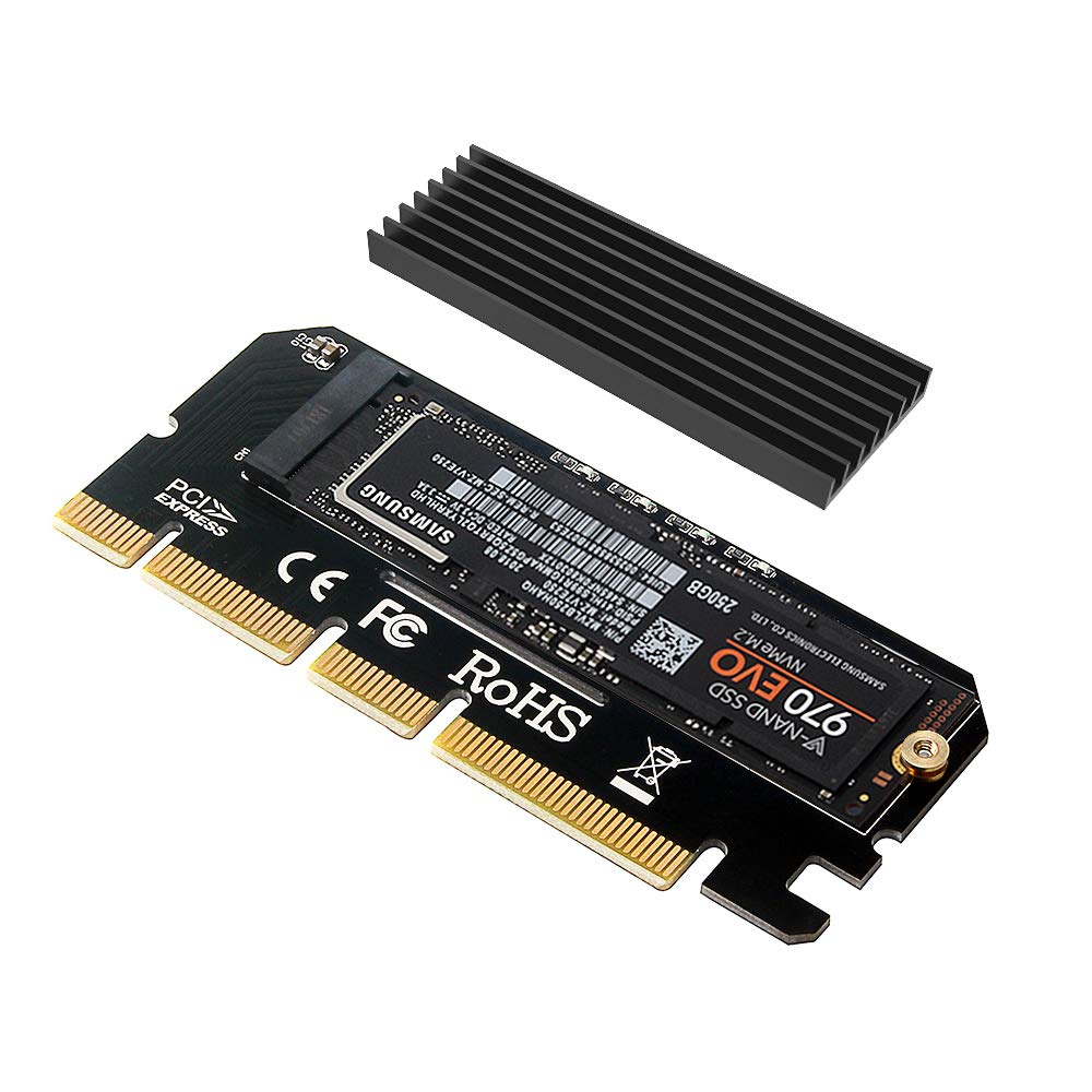 Mua NVME PCIe x16 Adapter with Heatsink, 6amLifestyle  NVME or AHCI SSD  to PCIE  Adapter Card for Key M 2230, 2242, 2260, 2280 Size  SSD,  Supports PCIe x4 x8