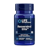 Life Extension Resveratrol Elite, Trans-resveratrol, Healthy Aging, Cardiovascular Health, Brain Health, oxidative Stress, Gluten-Free, Non-GMO, Vegetarian, 30 Capsules
