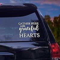 Gather Here with Grateful Hearts-1 Adhesive Vinyl Wall Stickers for Home Nursery, Positive Wall Decal Sticker for Women, Men Teen Girls Office Dorm Door Wall Decor.