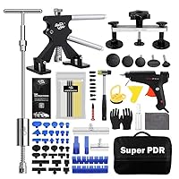 Super PDR 67PCS Dent Removal Kit, Car Dent Repair Kit, Paintless Dent Removal Kit with Dent Lifter, Slide Hammer T-Bar Dent Puller, Bridge Puller, Glue Gun, Suction Cup for Car Body Dent Repair