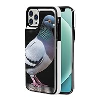 Pigeon Printed Wallet Case for iPhone 12 Case, Pu Leather Wallet Case with Card Holder, Shockproof Phone Cover for iPhone 12 Case 6.1