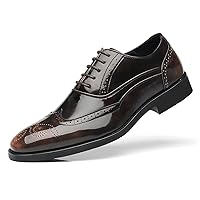 Men's Dress Oxfords Leather Lined Lace-up Classic Plain Toe Breathable Formal Business Shoes