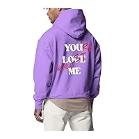 WENKOMG1 Mens Casual Hoodies,Lost Without Me Printed Sweatshirt Basic Winter Fall Pullover Long Sleeve Trendy Pullover