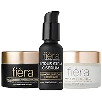 Fièra Cosmetics Essential Skincare Set - Citrus Stem Cell Serum, Apple Cream, Neck Firming Cream