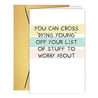 Witty Birthday Cards for Dad Mom, Funny Birthday Card for Getting Older, Adult Birthday Card, 40's 50's 60's Birthday Card Gift. Cross Off Dying Young