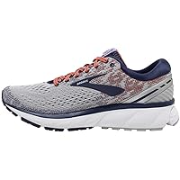 Brooks Women's Ghost 11 Grey/Blue/Coral (6 B, Grey/Blue/Coral)