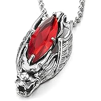 Red Crystal Oriental Dragon Necklace